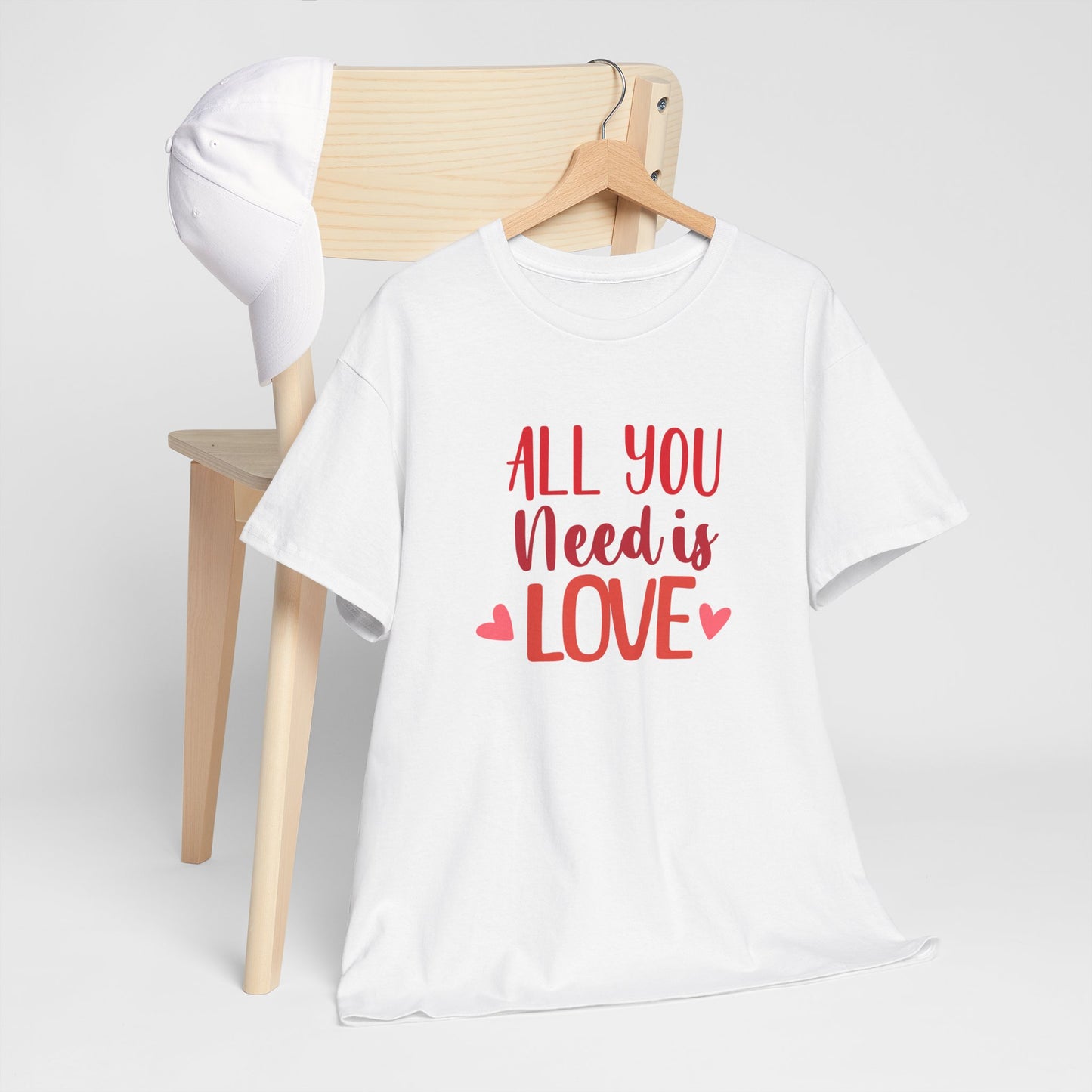 Love Quote T-Shirt — "All You Need Is Love" Heart Graphic Tee