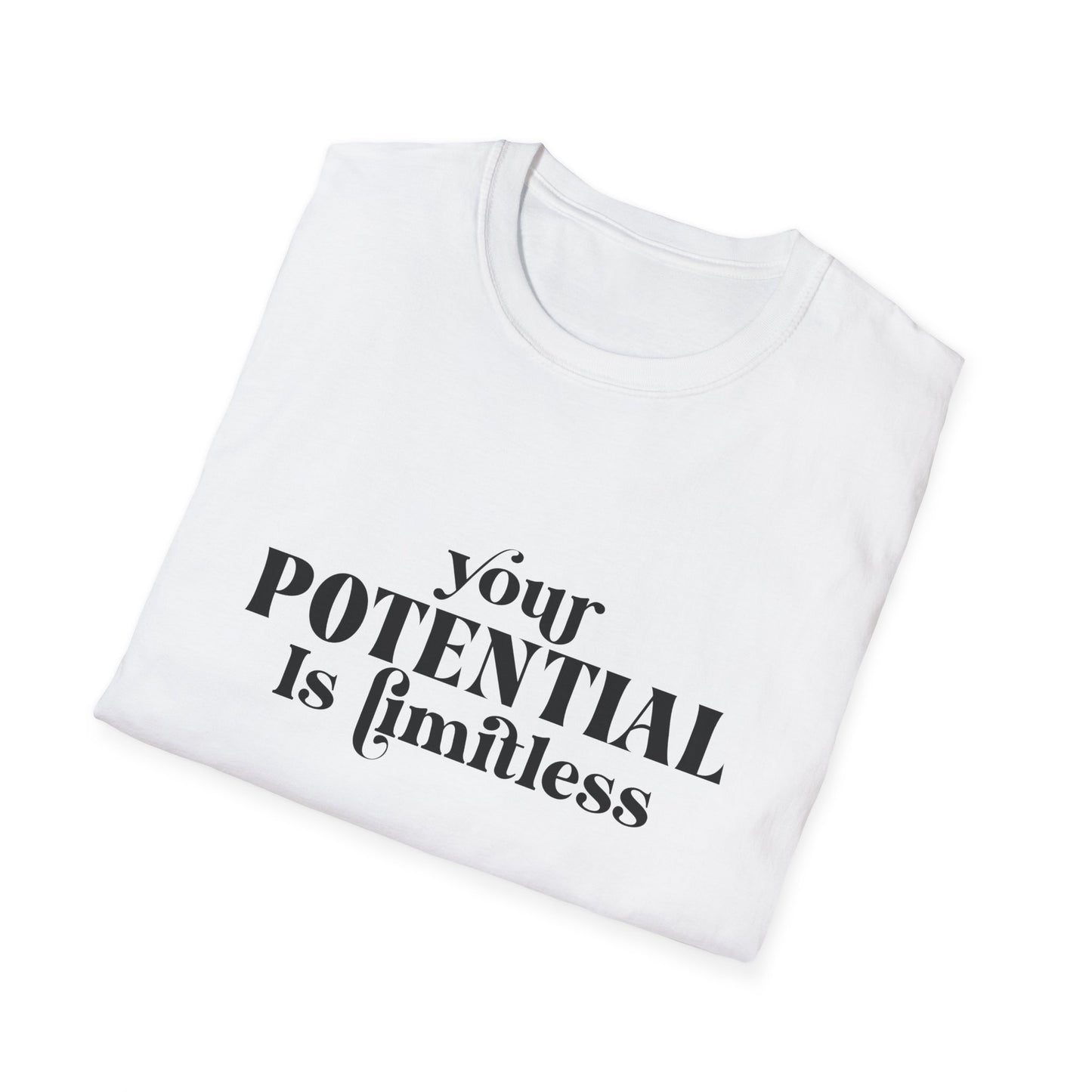 Your Potential Is Limitless Unisex Softstyle T-Shirt | Motivational Shirt | Inspirational Tee | Empowerment Gift | Positive Affirmation Clothing