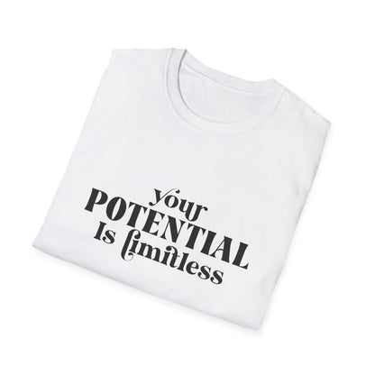 Your Potential Is Limitless Unisex Softstyle T-Shirt | Motivational Shirt | Inspirational Tee | Empowerment Gift | Positive Affirmation Clothing