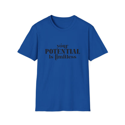Your Potential Is Limitless Unisex Softstyle T-Shirt | Motivational Shirt | Inspirational Tee | Empowerment Gift | Positive Affirmation Clothing