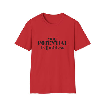 Your Potential Is Limitless Unisex Softstyle T-Shirt | Motivational Shirt | Inspirational Tee | Empowerment Gift | Positive Affirmation Clothing