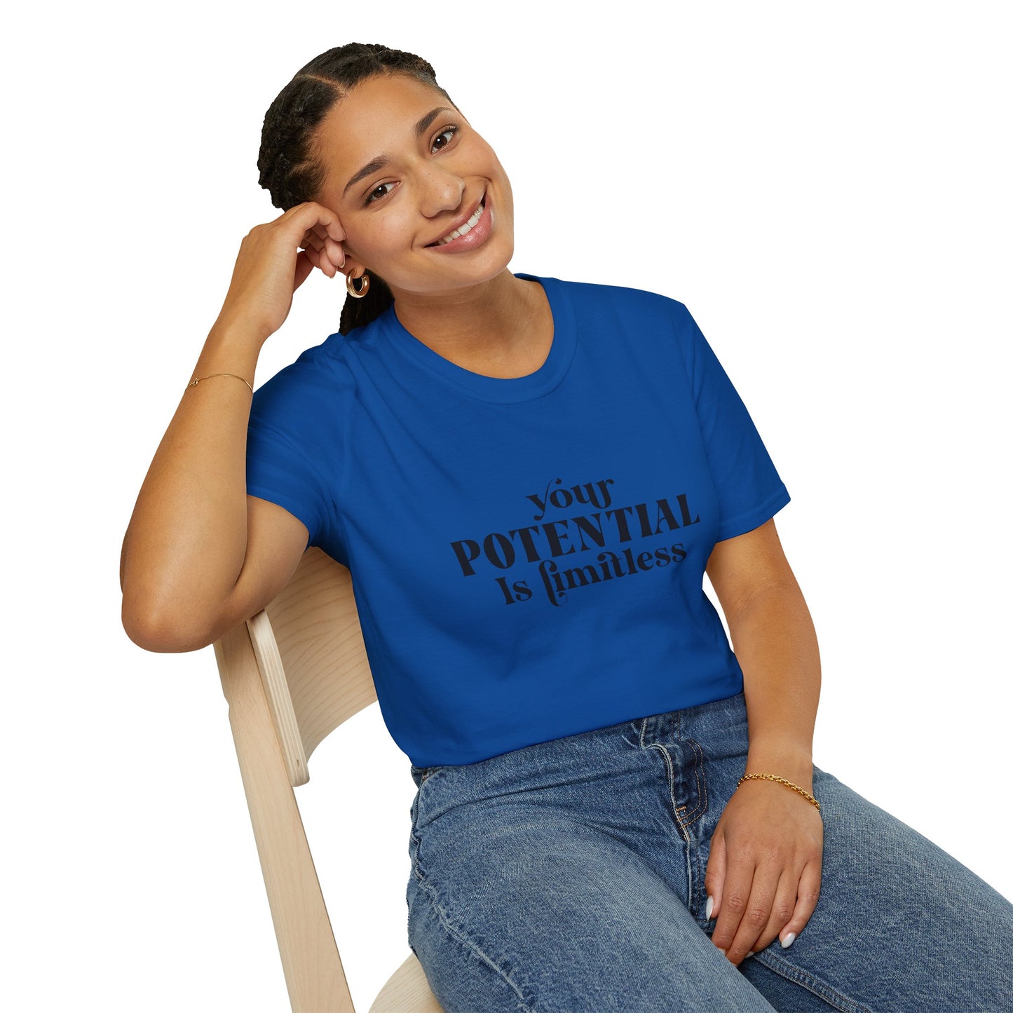 Your Potential Is Limitless Unisex Softstyle T-Shirt | Motivational Shirt | Inspirational Tee | Empowerment Gift | Positive Affirmation Clothing