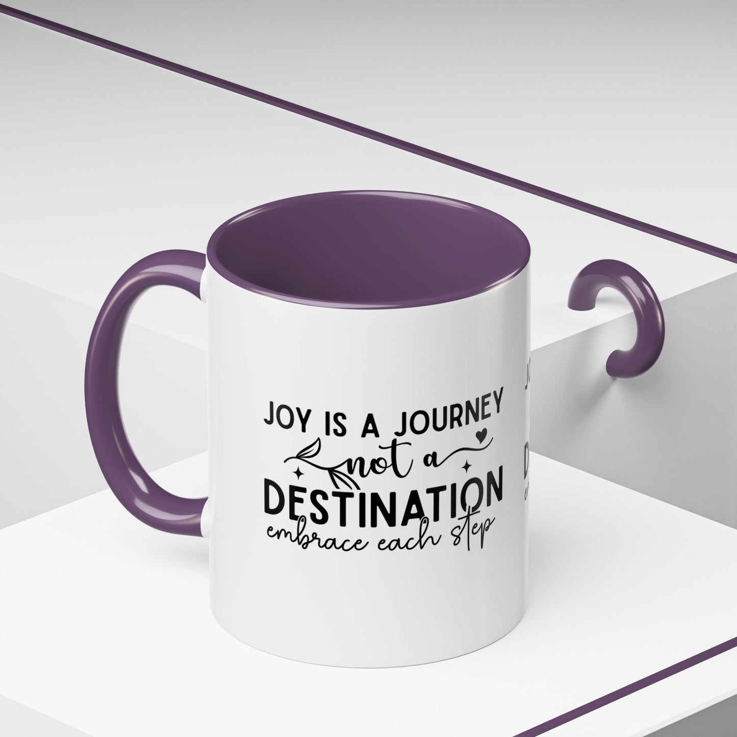 Joy Is a Journey Coffee Mug | Inspirational Accent Mug 11oz 15oz | Motivational Ceramic Cup | Self Care Gift | Mindfulness Mug | Wellness Gift