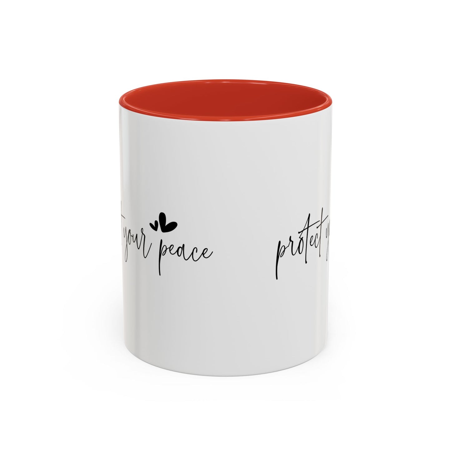 Protect Your Peace Accent Coffee Mug | Inspirational Ceramic Mug 11oz 15oz | Mental Health Gift | Self Care Coffee Cup | Mindfulness Mug