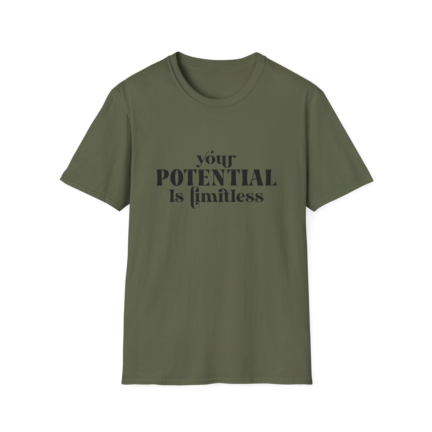 Your Potential Is Limitless Unisex Softstyle T-Shirt | Motivational Shirt | Inspirational Tee | Empowerment Gift | Positive Affirmation Clothing