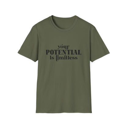 Your Potential Is Limitless Unisex Softstyle T-Shirt | Motivational Shirt | Inspirational Tee | Empowerment Gift | Positive Affirmation Clothing
