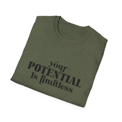 Your Potential Is Limitless Unisex Softstyle T-Shirt | Motivational Shirt | Inspirational Tee | Empowerment Gift | Positive Affirmation Clothing