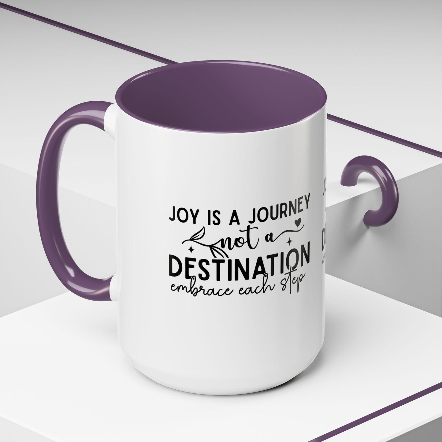 Joy Is a Journey Coffee Mug | Inspirational Accent Mug 11oz 15oz | Motivational Ceramic Cup | Self Care Gift | Mindfulness Mug | Wellness Gift