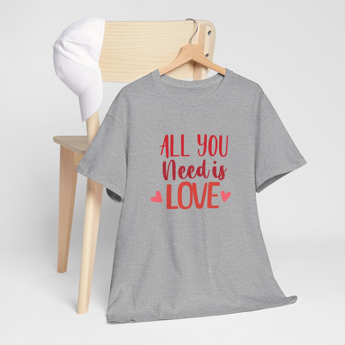 Love Quote T-Shirt — "All You Need Is Love" Heart Graphic Tee