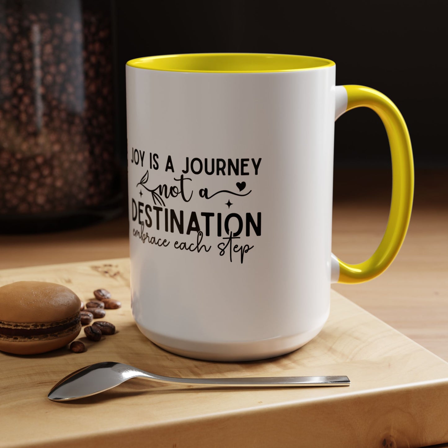 Joy Is a Journey Coffee Mug | Inspirational Accent Mug 11oz 15oz | Motivational Ceramic Cup | Self Care Gift | Mindfulness Mug | Wellness Gift