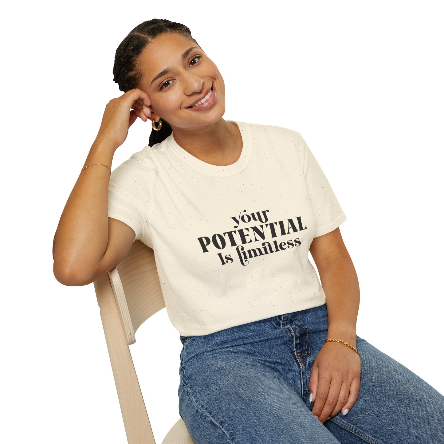 Your Potential Is Limitless Unisex Softstyle T-Shirt | Motivational Shirt | Inspirational Tee | Empowerment Gift | Positive Affirmation Clothing
