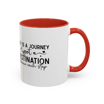 Joy Is a Journey Coffee Mug | Inspirational Accent Mug 11oz 15oz | Motivational Ceramic Cup | Self Care Gift | Mindfulness Mug | Wellness Gift