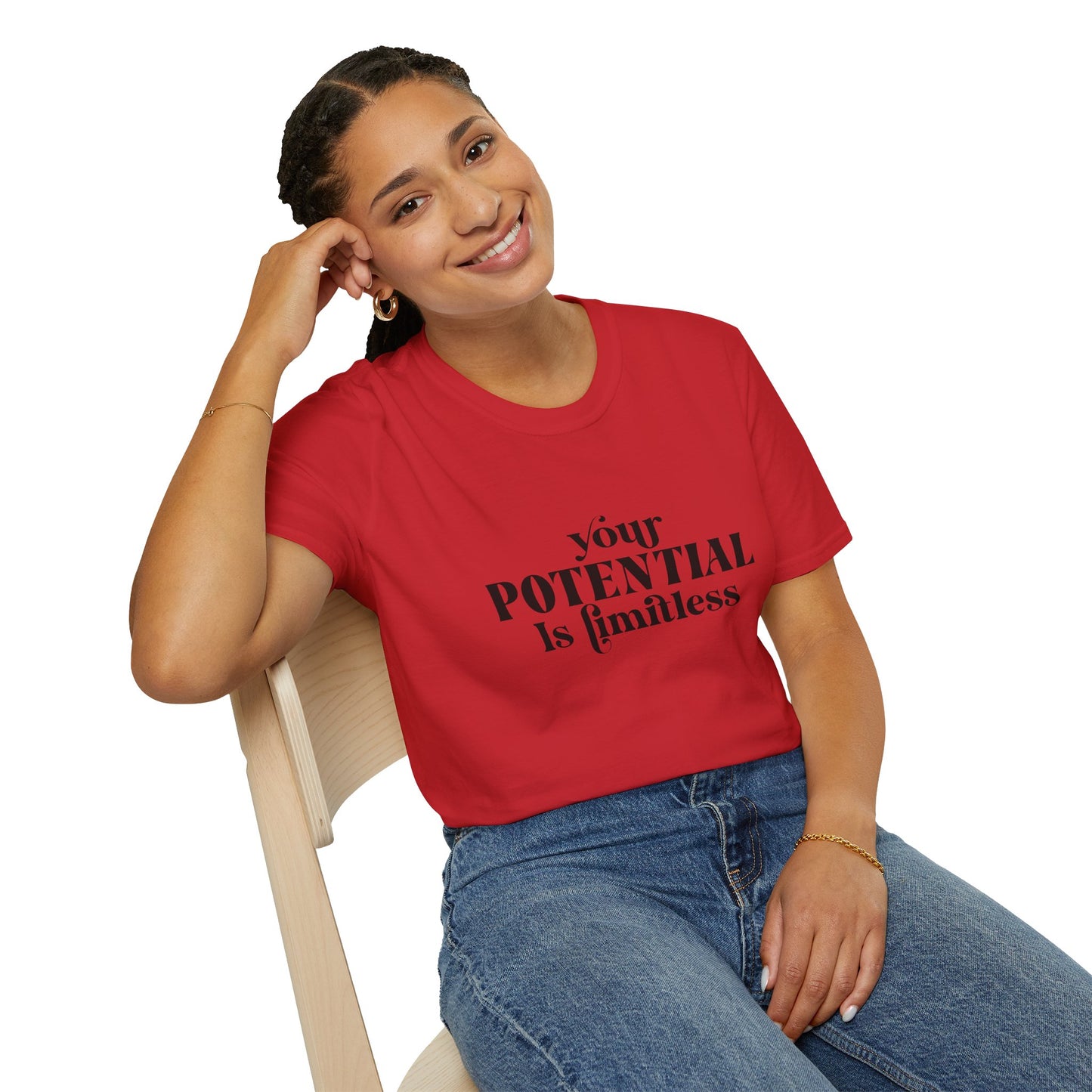 Your Potential Is Limitless Unisex Softstyle T-Shirt | Motivational Shirt | Inspirational Tee | Empowerment Gift | Positive Affirmation Clothing