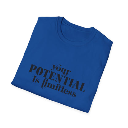 Your Potential Is Limitless Unisex Softstyle T-Shirt | Motivational Shirt | Inspirational Tee | Empowerment Gift | Positive Affirmation Clothing