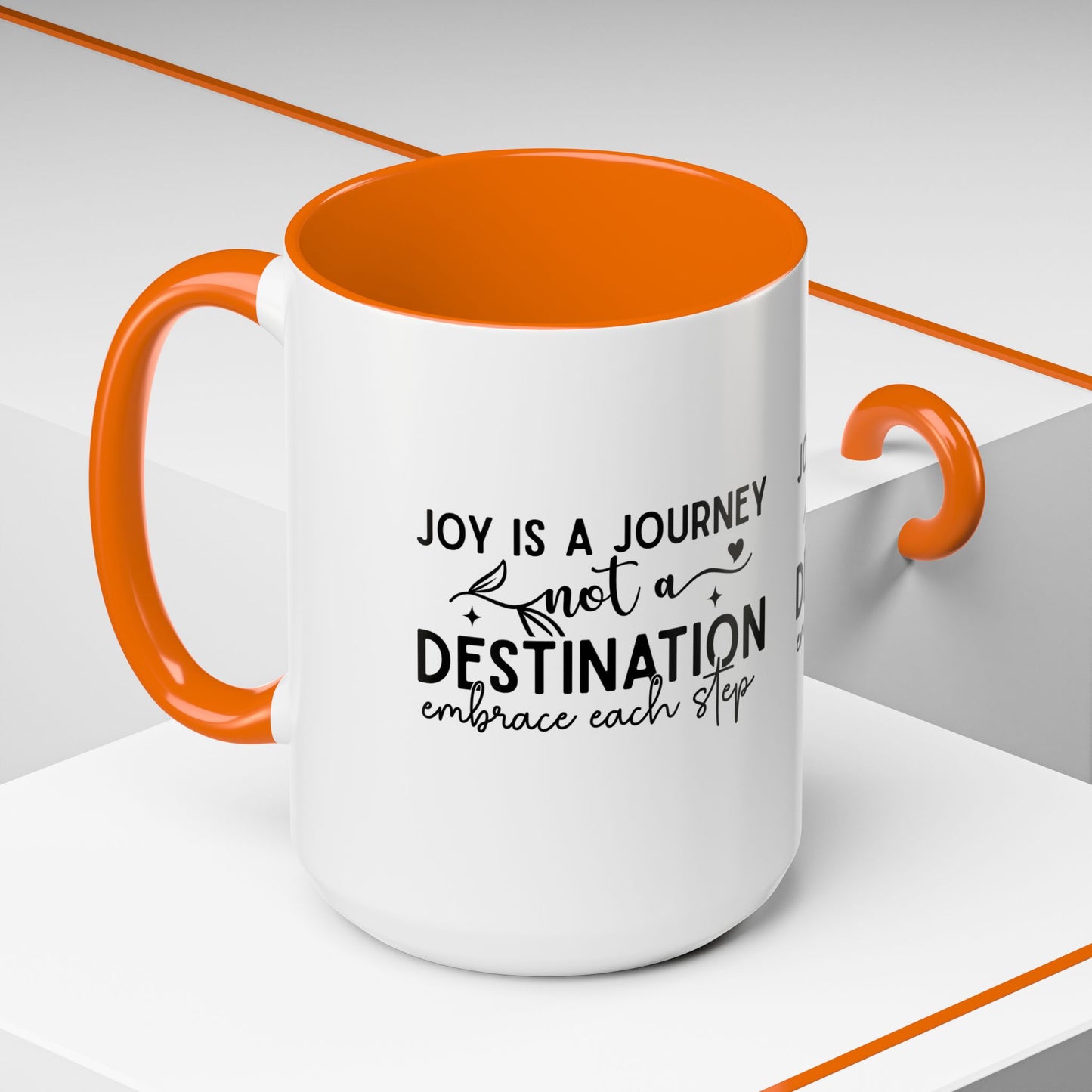 Joy Is a Journey Coffee Mug | Inspirational Accent Mug 11oz 15oz | Motivational Ceramic Cup | Self Care Gift | Mindfulness Mug | Wellness Gift