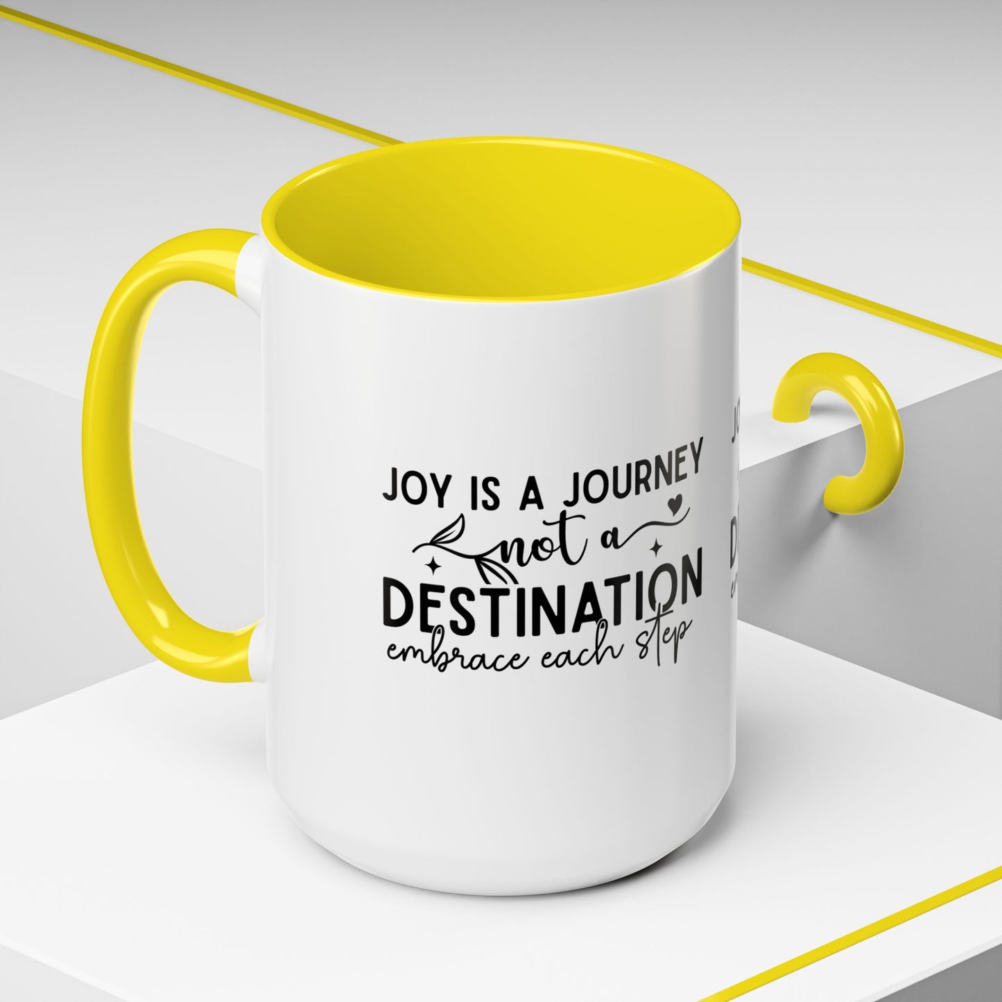 Joy Is a Journey Coffee Mug | Inspirational Accent Mug 11oz 15oz | Motivational Ceramic Cup | Self Care Gift | Mindfulness Mug | Wellness Gift