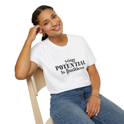Your Potential Is Limitless Unisex Softstyle T-Shirt | Motivational Shirt | Inspirational Tee | Empowerment Gift | Positive Affirmation Clothing