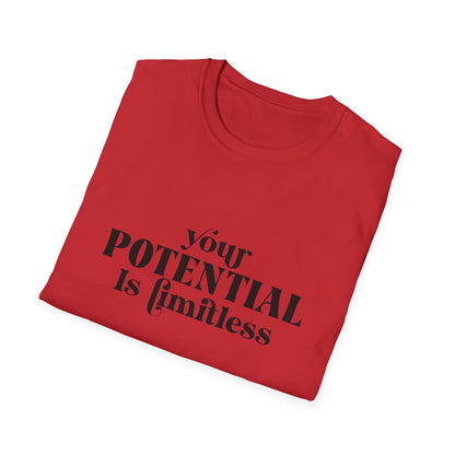 Your Potential Is Limitless Unisex Softstyle T-Shirt | Motivational Shirt | Inspirational Tee | Empowerment Gift | Positive Affirmation Clothing