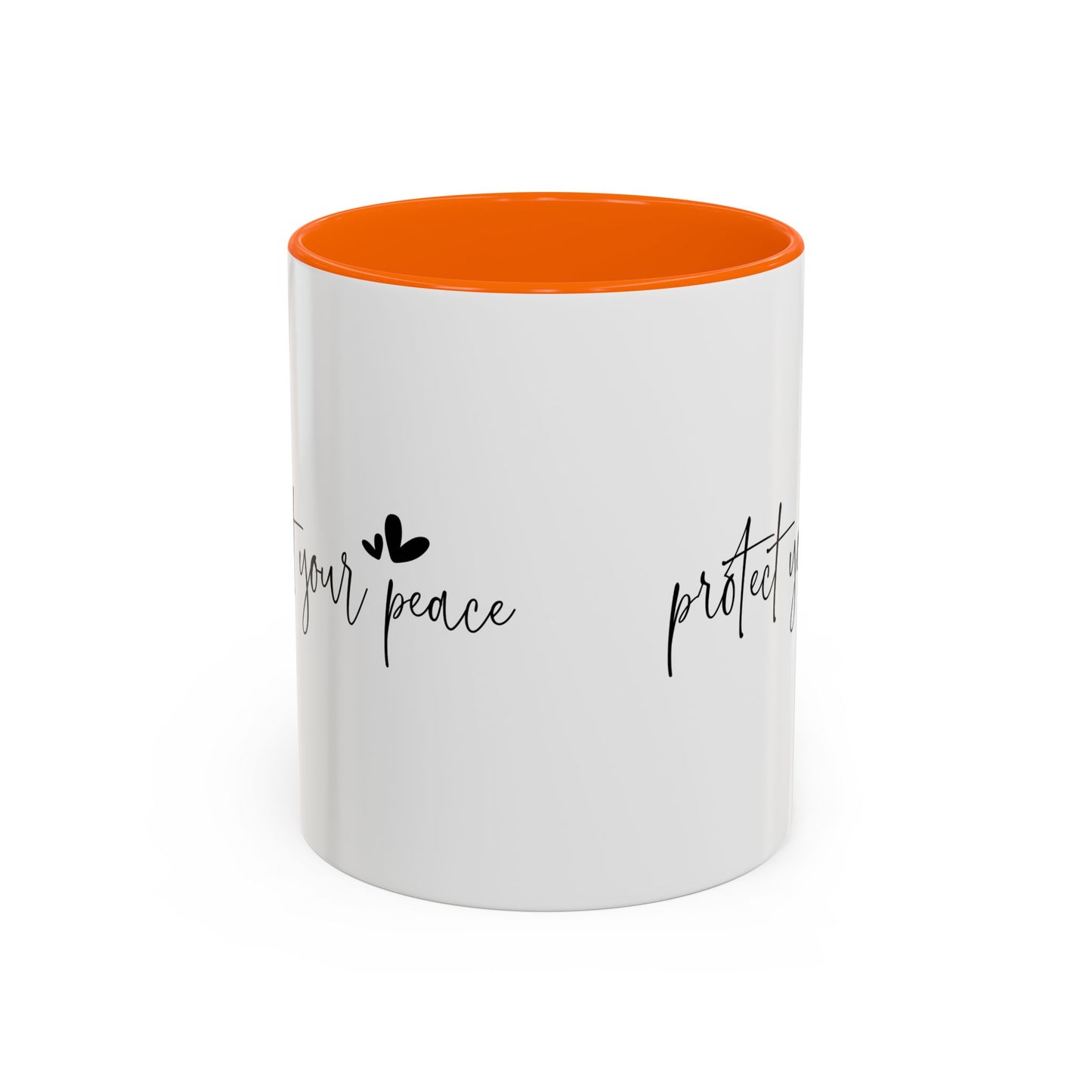 Protect Your Peace Accent Coffee Mug | Inspirational Ceramic Mug 11oz 15oz | Mental Health Gift | Self Care Coffee Cup | Mindfulness Mug