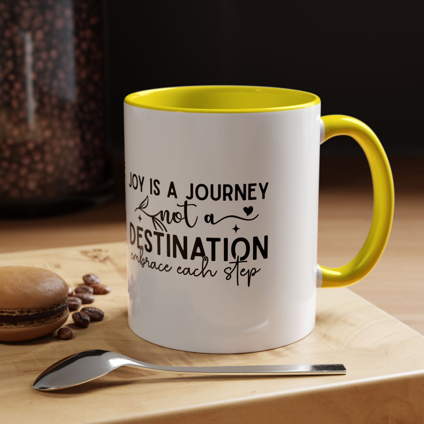 Joy Is a Journey Coffee Mug | Inspirational Accent Mug 11oz 15oz | Motivational Ceramic Cup | Self Care Gift | Mindfulness Mug | Wellness Gift