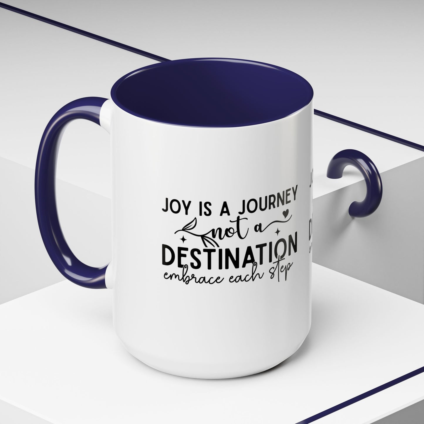 Joy Is a Journey Coffee Mug | Inspirational Accent Mug 11oz 15oz | Motivational Ceramic Cup | Self Care Gift | Mindfulness Mug | Wellness Gift