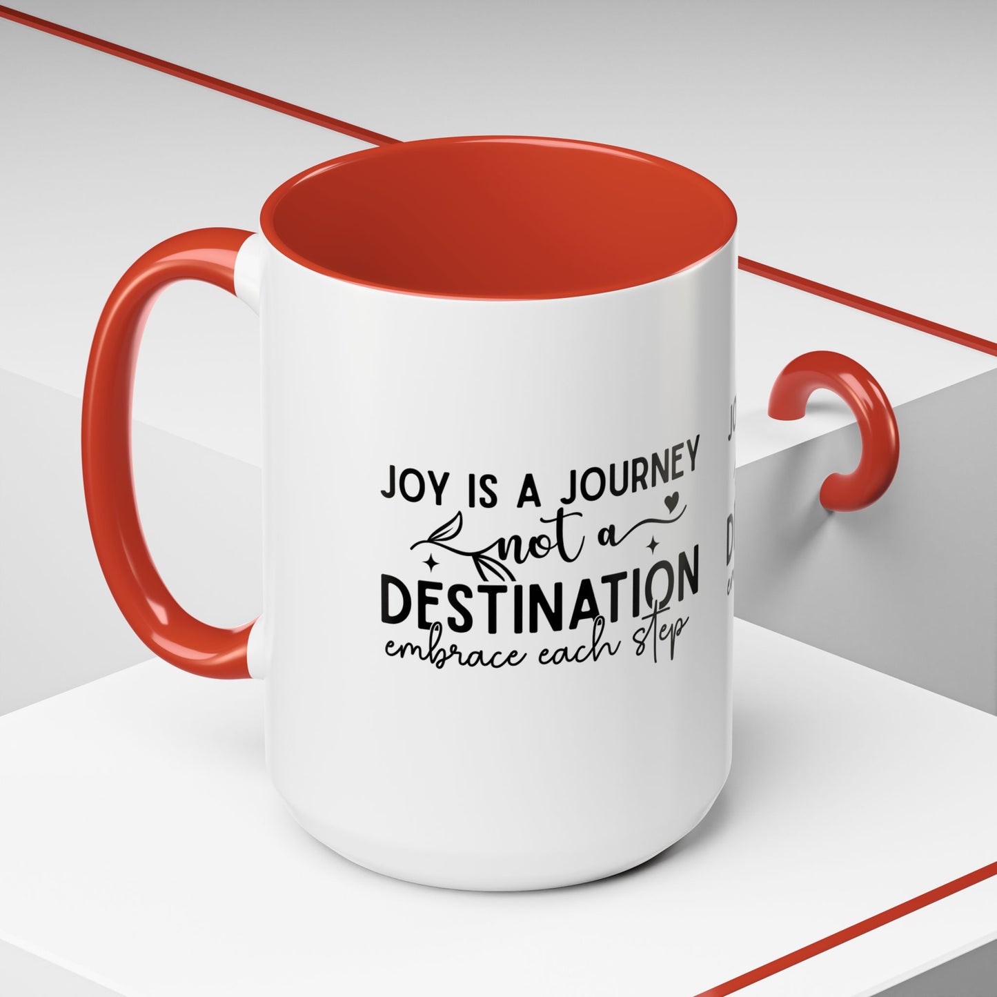 Joy Is a Journey Coffee Mug | Inspirational Accent Mug 11oz 15oz | Motivational Ceramic Cup | Self Care Gift | Mindfulness Mug | Wellness Gift
