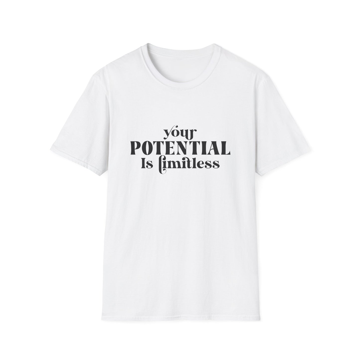 Your Potential Is Limitless Unisex Softstyle T-Shirt | Motivational Shirt | Inspirational Tee | Empowerment Gift | Positive Affirmation Clothing