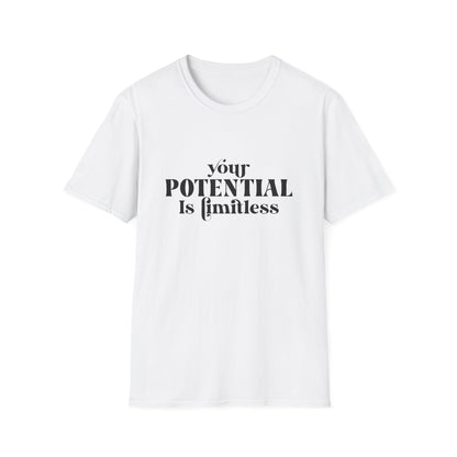 Your Potential Is Limitless Unisex Softstyle T-Shirt | Motivational Shirt | Inspirational Tee | Empowerment Gift | Positive Affirmation Clothing