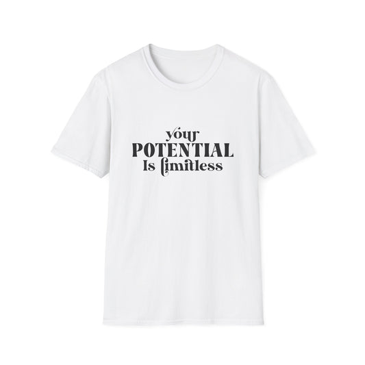 Your Potential Is Limitless Unisex Softstyle T-Shirt | Motivational Shirt | Inspirational Tee | Empowerment Gift | Positive Affirmation Clothing