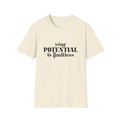 Your Potential Is Limitless Unisex Softstyle T-Shirt | Motivational Shirt | Inspirational Tee | Empowerment Gift | Positive Affirmation Clothing