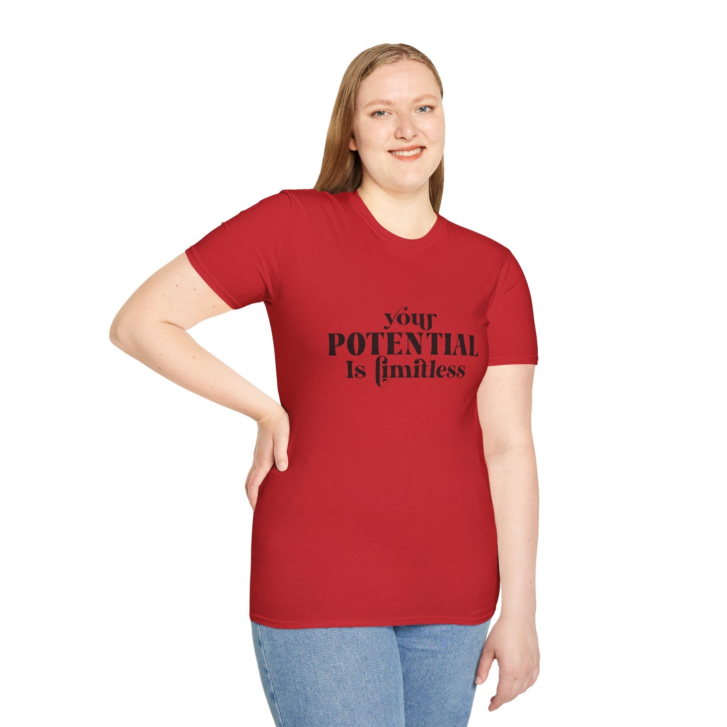 Your Potential Is Limitless Unisex Softstyle T-Shirt | Motivational Shirt | Inspirational Tee | Empowerment Gift | Positive Affirmation Clothing
