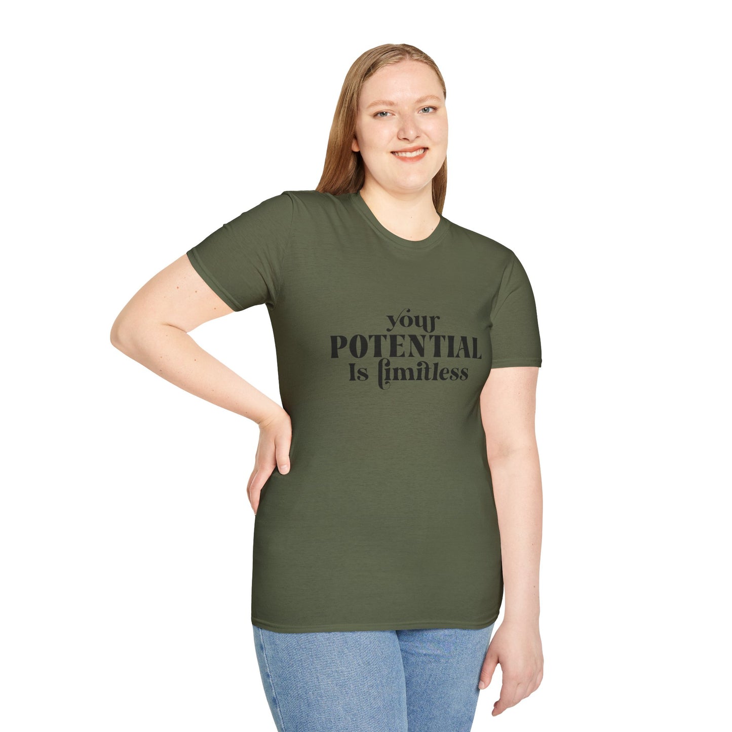 Your Potential Is Limitless Unisex Softstyle T-Shirt | Motivational Shirt | Inspirational Tee | Empowerment Gift | Positive Affirmation Clothing